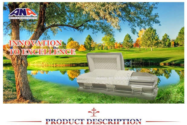 18ga Brush Natural Steel Funeral Casket Us Style