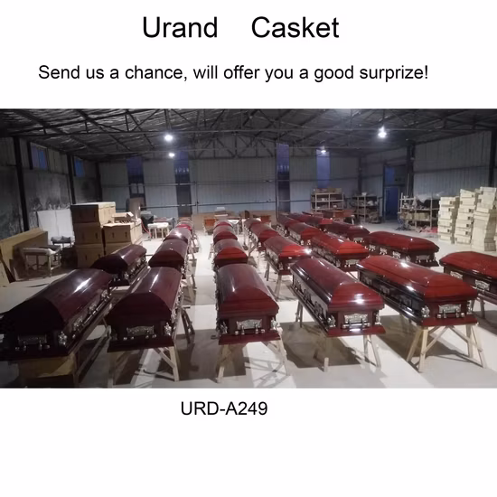 Oversize Solid Poplar Interior Velvet High Gloss Coffin and Casket